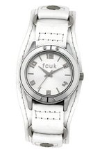 FCUK FC1059ASS White Leather Strap Round Case Lifestyle