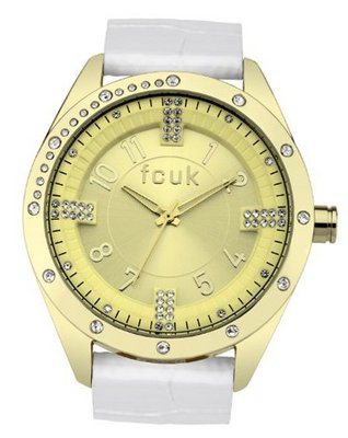 FCUK FC1084GG Over-Sized Round White Gold