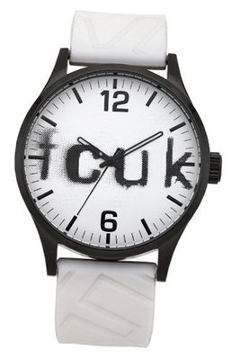 FCUK FC1096WW Steel Ion-Plating Black White Rubber