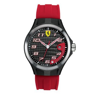 Ferrari 0830014 Lap Time Red Silicone Strap Black Dial