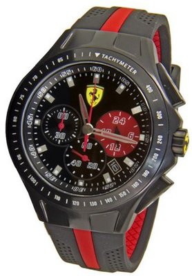 Ferrari 0830023 Scuderia Textures of Racing Chrono Black Red  NEW