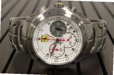 Ferrari 0830082 Stainless Steel All White Dial Chronograph