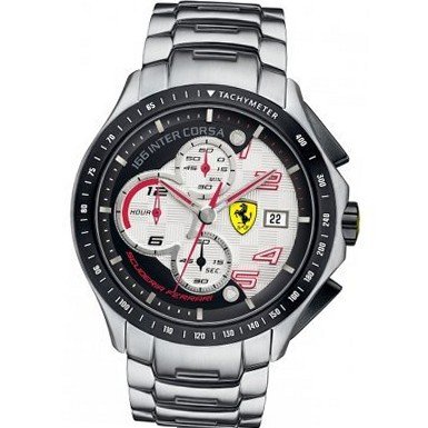 Ferrari 0830085 Chronograph Black & White Dial Stainless Steel