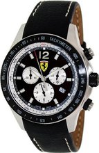 Ferrari FE-07-ACIP-BK Black Leather Swiss Chronograph with Black Dial