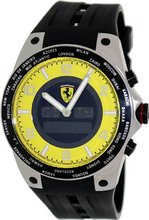 Ferrari World Time Yellow Multifunction Dial Black Rubber Strap FE-05-ACC-YW