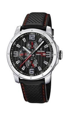 Festina F16585/8 Leather Band Black Dial