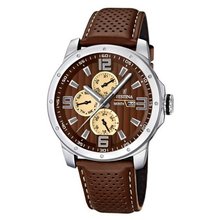Festina F16585/B Leather Band Brown Dial