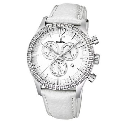 Festina F16590/1 White Leather Quartz with White Dial