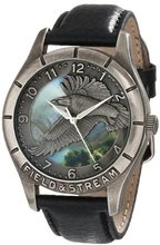 Field & Stream FSM003 Antique Silver Molded Eagle Graphic Dial Leather Strap