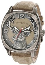 Field & Stream FSM091 Molded Deer Cutout Dial Light Brown Leather Strap