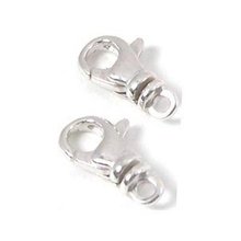 2 Sterling Silver Lobster Clasps 8 x 13.5mm