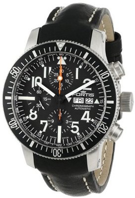 Fortis 638.10.41 L.01 B-42 Official Cosmonauts Black Automatic Chronograph Date Leather