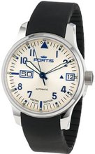 Fortis 700.20.92 K F-43 Flieger Beige Dial Automatic Date Rubber