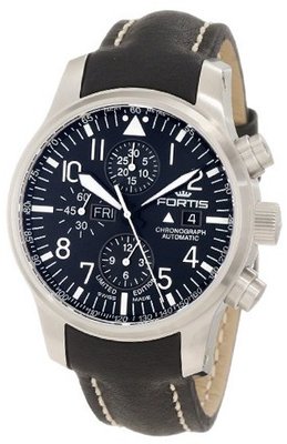 Fortis 701.10.81 L.01 F-43 Flieger Chronograph Black Automatic Chronograph Date Leather