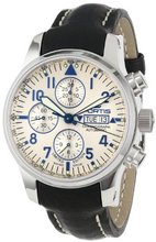 Fortis 701.20.92 L.01 F-43 Flieger Chronograph Beige Dial Automatic Chronograph Date Leather