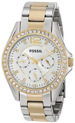 Fossil ES3204 Riley Silver and Gold Tone
