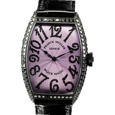 Franck Muller Black Magic WFM5850SCDWG mm Diamonds Automatic Stainless Steel Case Black Leather