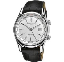 Frederique Constant FC255S6B6 Classic Silver Dual Time Zone Dial