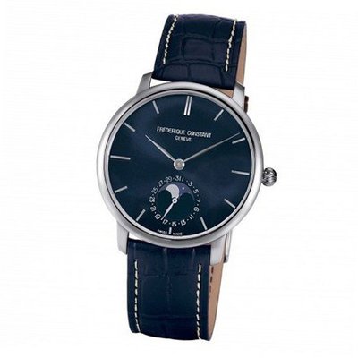 Frederique Constant Slimline Blue Dial Blue Leather FC-705N4S6