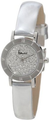 Freelook HA3031-4 Silver Synthetic Leather Band Bezel All Stones Swarovski Face