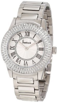 Freelook HA5338-9 All Silver Band And Dial Swarovski Bezel