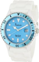 Freelook Unisex HA1433-6H "Sea Diver" White Silicone with Blue Dial Sport