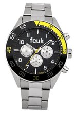Fcuk Quartz with Black Dial Chronograph Display and Silver Stainless Steel Bracelet FC1115B