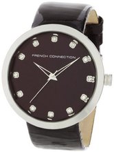 French Connection FC1006R Red Leather Strap Round Stainless Steel Case