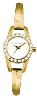 French Connection FC1038G Classic Round Gold Crystals