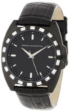 French Connection FC1040B Black Croco Leather Black Ion-Plating Stainless Steel