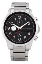 French Connection Quartz with Black Dial Analogue Display and Silver Stainless Steel Bracelet FC1131BM