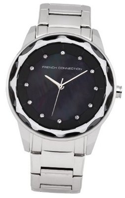 French Connection Quartz with Black Dial Analogue Display and Silver Stainless Steel Bracelet FC1147BM