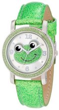 Frenzy Kids' FR465 Green Glitter Strap Frog