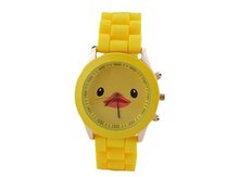 Funny Lovely Cartoon Rubber Duck Yellow Ducky Quartz Yellow Silicone Band es