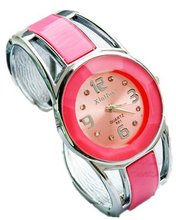 Fu's store(TM) Candy Color Diamante Crystal Diamond Cut Bracelet es Quartz Wrist (Pink)