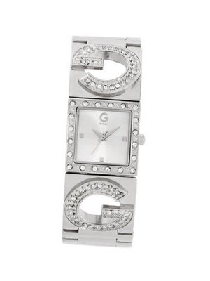 G by GUESS Crystal G-Logo Silver-Tone Bracelet