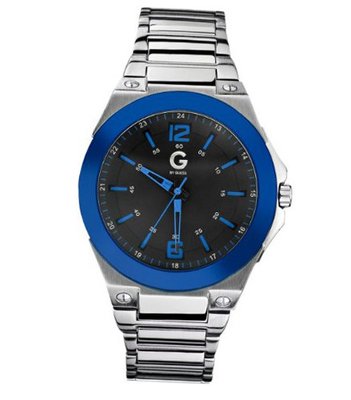 G by GUESS Silver-tone Blue Bezel G99027G2