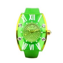 Gallucci Unisex Fashion Quartz Swarovski Crystal Green Color #T23180QZ/PC-P-GN