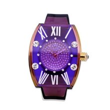 Gallucci Unisex Fashion Quartz Swarovski Crystal Purple Color #T23180QZ/PC-P-PE