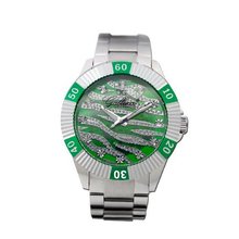 Gallucci Unisex Fashion Skeleton Automatic Aluminum Ring Green Color #WT23178SK/SS-B-GN