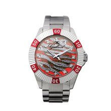 Gallucci Unisex Fashion Skeleton Automatic Aluminum Ring Red Color #WT23178SK/SS-B-RD