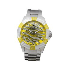 Gallucci Unisex Fashion Skeleton Automatic Aluminum Ring Yellow Color #WT23178SK/SS-B-YL