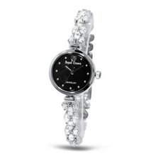 Fashion with Crystal in 18K White Gold Plated Stainless Steel (128915)