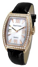 Gemorie Black Genuine Leather Fashion with Cubic Zirconia in Rose Gold Plating (128950-RG)