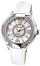 Gemorie White Genuine Leather with Cubic Zirconia in Rhodium Plating (128956-WT)