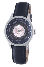 Gevril 2000 Automatic Stainless Steel Blue Hand Made Leather Day Date