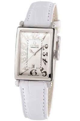 Gevril 7040N.1 White Guilloched Dial Genuine Alligator Strap