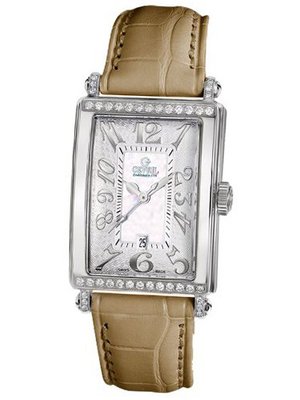 Gevril 7249NT.5A White Mother-of-Pearl Genuine Alligator Strap