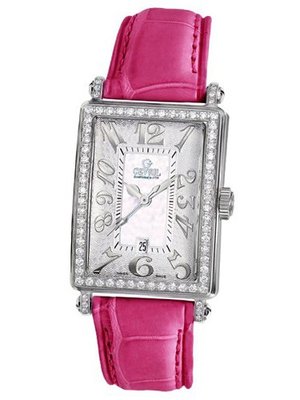 Gevril 7249NV.10B White Mother-of-Pearl Genuine Alligator Strap