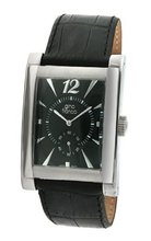 gino franco 902BK Stainless Steel Case and Genuine Leather Strap